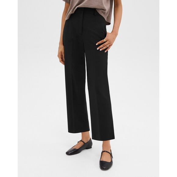 Theory High-Waist Straight-Leg Pant in Good Wool - 0 - Picture 1 of 6